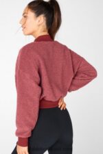 Fabletics vermelho escuro/tijolo 420HR2552 pulôver de lã polar malia mulheres - Image 3