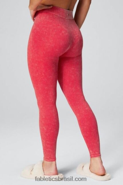 Fabletics vermelho morango lavado 420HR1030 legging tricoline 7/8 mulheres
