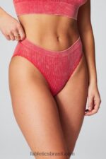 Fabletics vermelho morango lavado 420HR2819 cueca de tricot mulheres