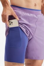 Fabletics vibração roxa perfurada 420HR3303 o fundamental curto ii (alinhado) 162 homens - Image 2