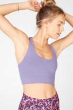 Fabletics violeta 420HR1937 sutiã midi de malha Simone sculpt mulheres