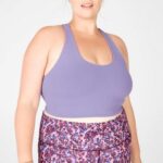 Fabletics violeta 420HR1938 sutiã midi de malha Simone sculpt mulheres