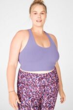Fabletics violeta 420HR1938 sutiã midi de malha Simone sculpt mulheres