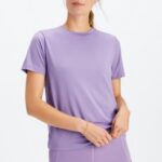 Fabletics violeta 420HR2010 tee flexível seco mulheres
