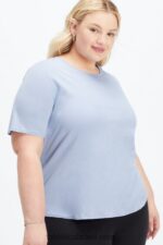 Fabletics wedgewood 420HR2000 T-shirt em jersey 100% algodão mulheres