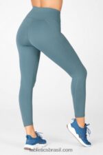 Fabletics zebra em mármore preto/estanho 420HR727 define powerhold cintura alta 7/8 legging 36 mulheres
