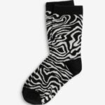 Fabletics zebra marmorizada 420HR2984 meia de desempenho 6" mulheres
