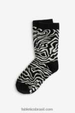 Fabletics zebra marmorizada 420HR2984 meia de desempenho 6" mulheres