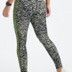 Fabletics zebra marmorizada/iluminador chita ondulada 420HR744 legging cintura alta powerhold on-the-go 40 mulheres