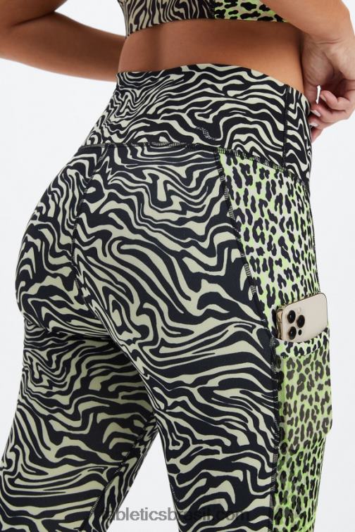Fabletics zebra marmorizada/iluminador chita ondulada 420HR744 legging cintura alta powerhold on-the-go 40 mulheres - Image 3